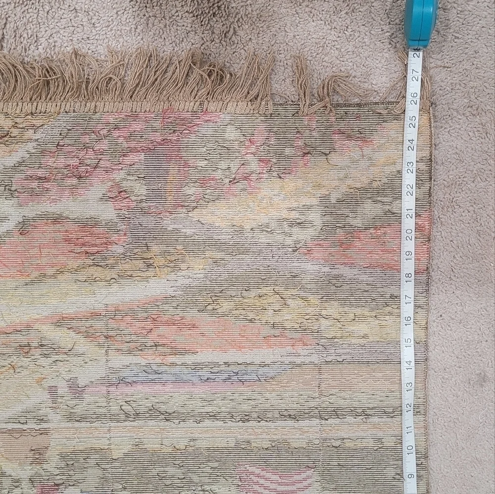 VTG Large Holland Tapestry with Fringe 66x28 Windmill & Flags